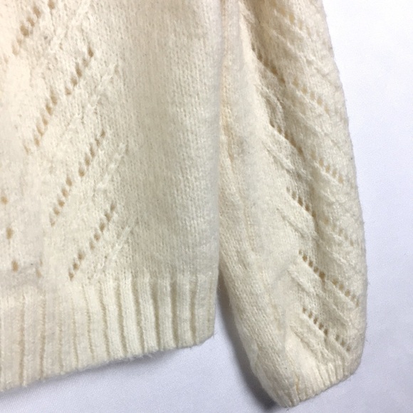 New from Nordstrom Elodie Long Sleeve Beige Pointelle Pullover Size XL - Picture 5 of 5